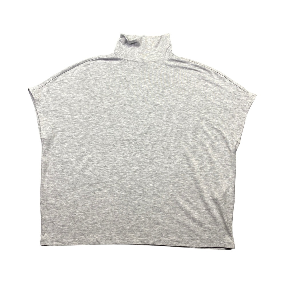 Daily Ritual Gray Sleeveless Turtleneck Boxy Top Heathered Small Grunge Preppy
